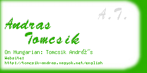 andras tomcsik business card